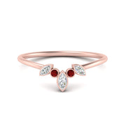 Crown Bezel Curved Band Ring